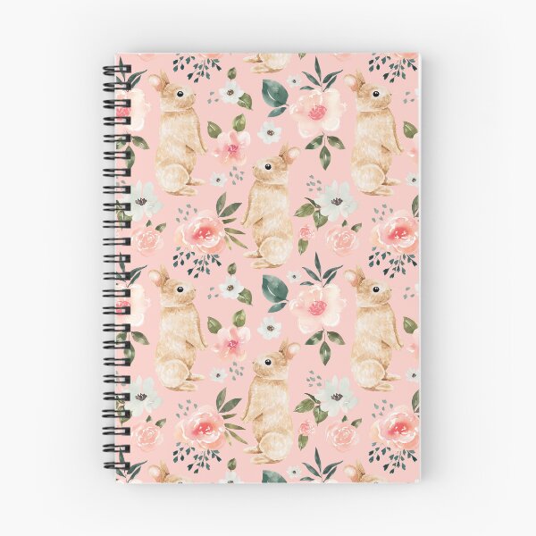 Item preview, Watercolor Bunny Floral on Pink designed and sold by cateandrainn.