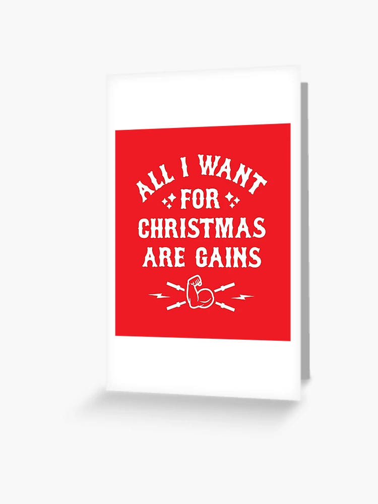 All I Want For Christmas if Gains Funny PitBull Dog Bodybuilding Fitness  Gift - All I Want For Christmas Is Gains - Sticker