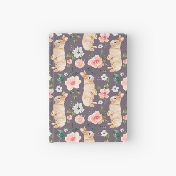 Vista previa del artículo con la obra «Conejito de acuarela floral en púrpura», diseñado y vendido por cateandrainn.