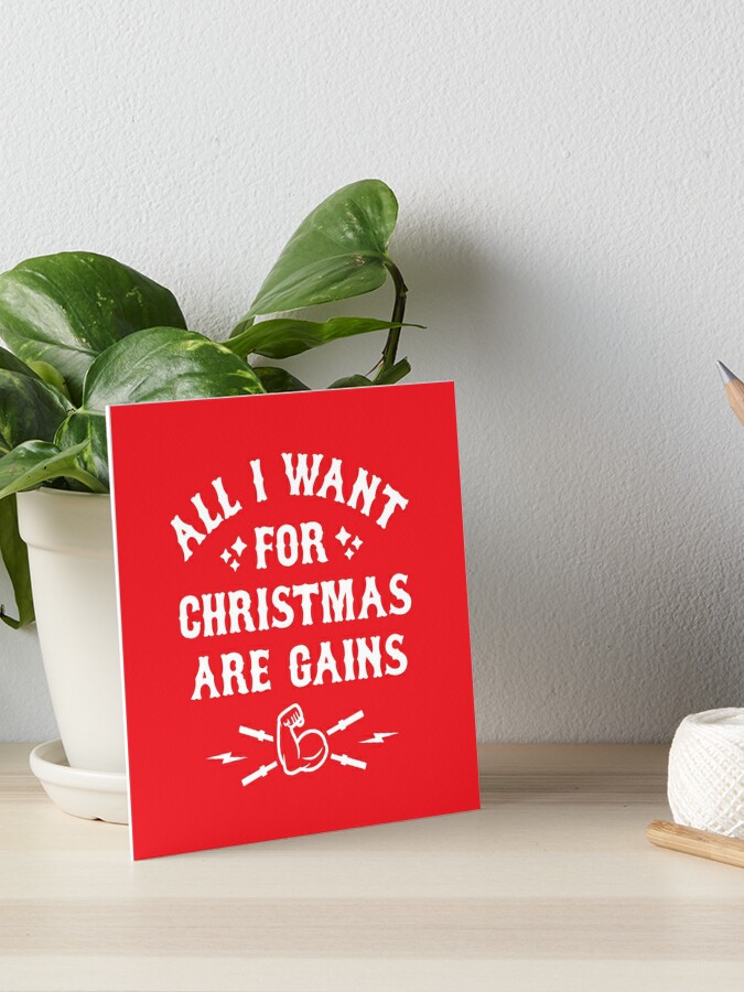 All I Want For Christmas if Gains Funny PitBull Dog Bodybuilding Fitness  Gift - All I Want For Christmas Is Gains - Sticker