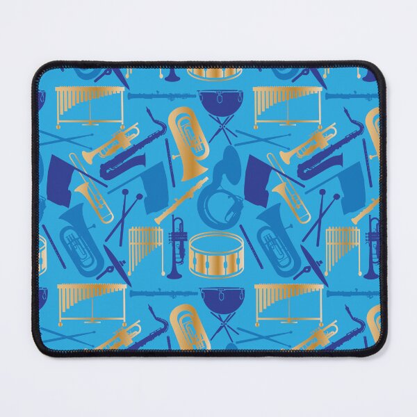 Item preview, Marching band blue and gold pattern designed and sold by kspfeif.