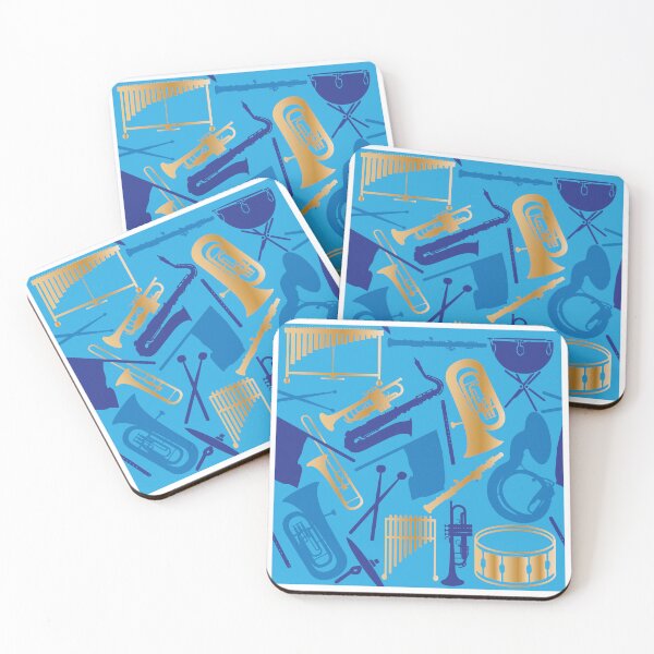 Item preview, Marching band blue and gold pattern designed and sold by kspfeif.