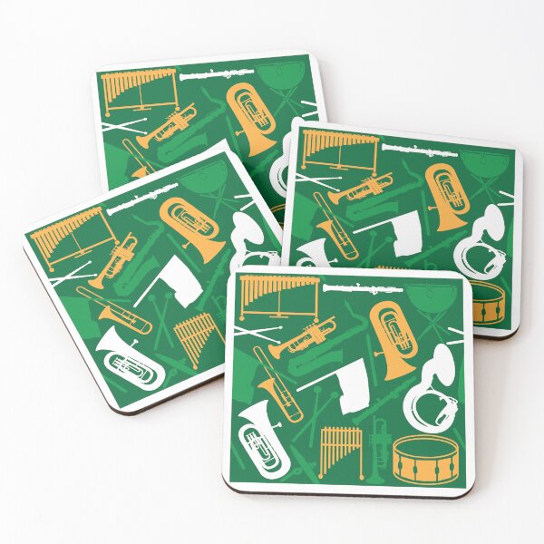 Item preview, Marching band green and gold pattern designed and sold by kspfeif.