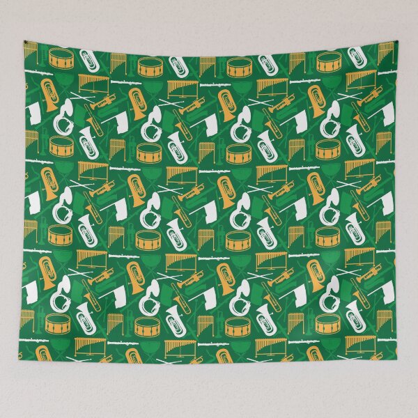Item preview, Marching band green and gold pattern designed and sold by kspfeif.