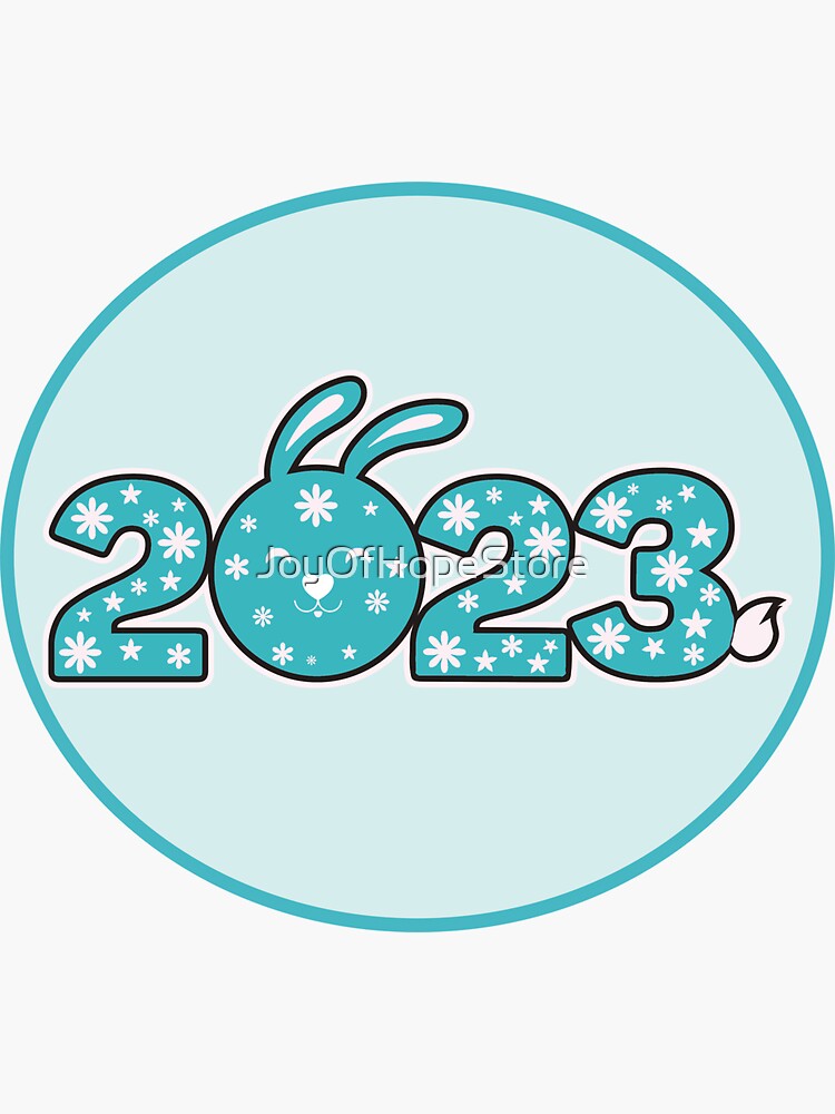"2023 is the Year of the Rabbit Lucky Bunny with Little Heart Nose