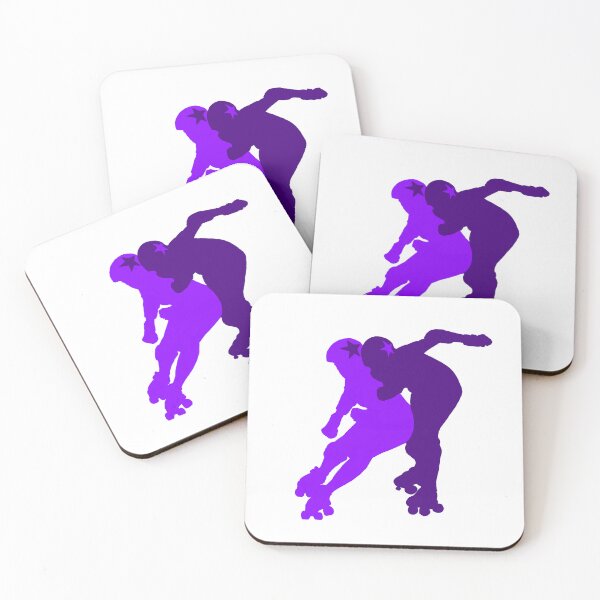 Item preview, Purple Roller Derby Jammers in Action Silhouette  designed and sold by Sci-Art-Cafe.