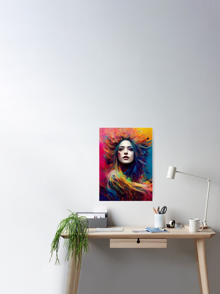 Celebrating Women. Beautiful woman wearing colorful feathers outfit  symbolizes women empowerment. Poster for Sale by AISHOPPE