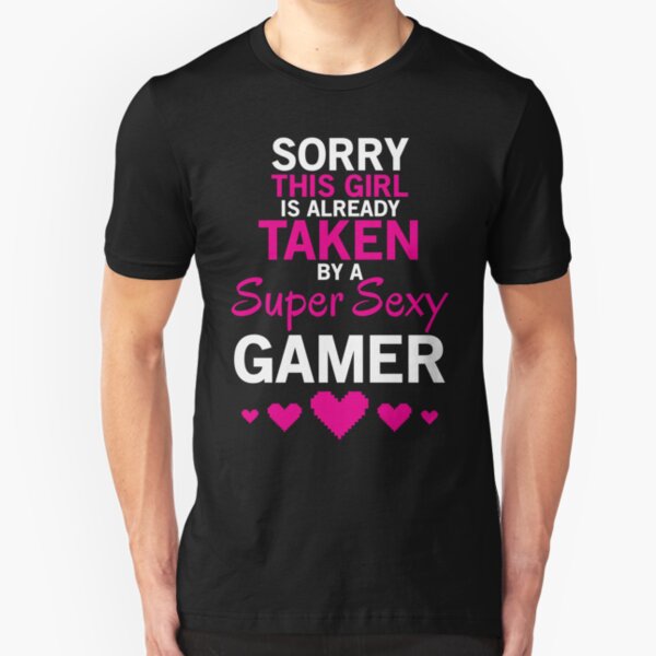 Sexy Gamer Cute Gaming Girl T-shirt Slim Fit T-Shirt