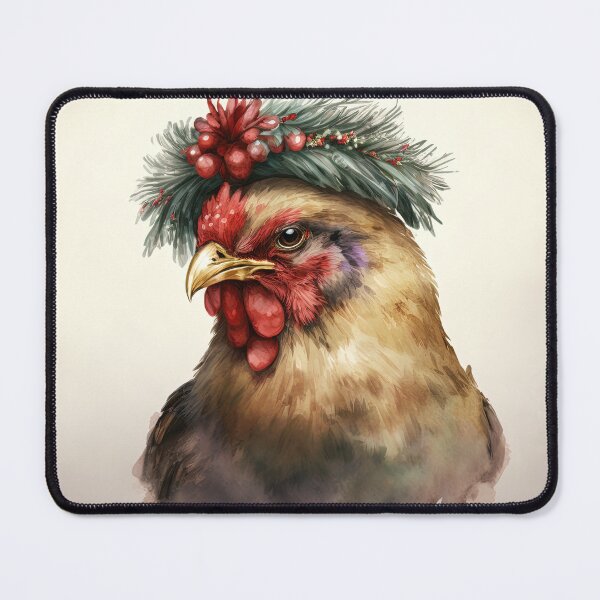 Item preview, Festive Winter Holiday Christmas Chicken designed and sold by Ealaionta Design.