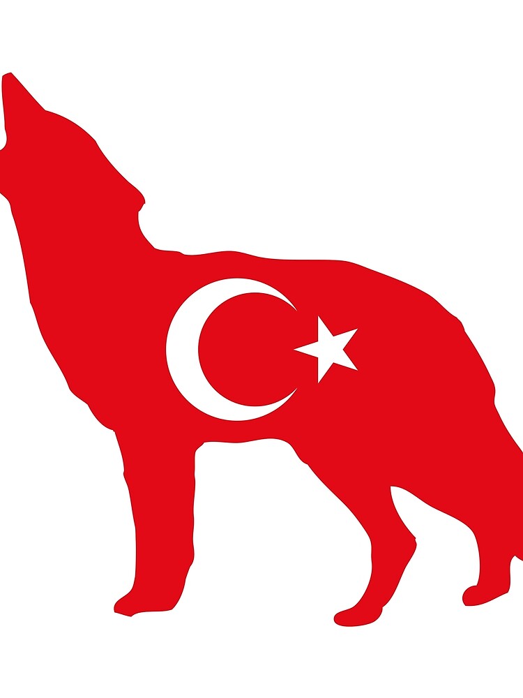 "Flag Wolf of Turkey" Scarf by fourretout Redbubble