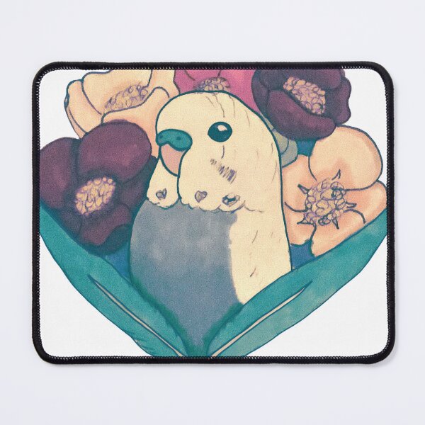 Item preview, Budgie with Flowers- Desaturated designed and sold by parakeetart.