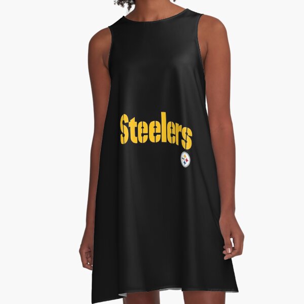 Pittsburgh Steeler Womens Short Sleeve T-shirt Dress Skirt Beach Loose  Sundress