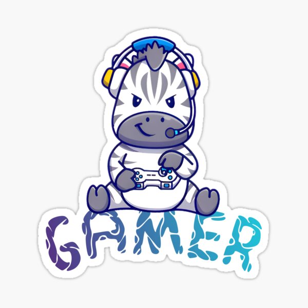 "Zebra Gamer" Sticker for Sale by Vlaki Redbubble