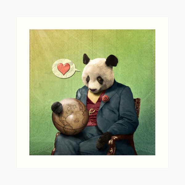 Wise Panda: Love Makes the World Go Around! Art Print
