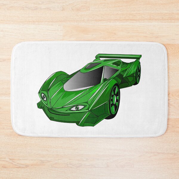 Item preview, Green sports car with airfoil illustration designed and sold by Misscartoon.