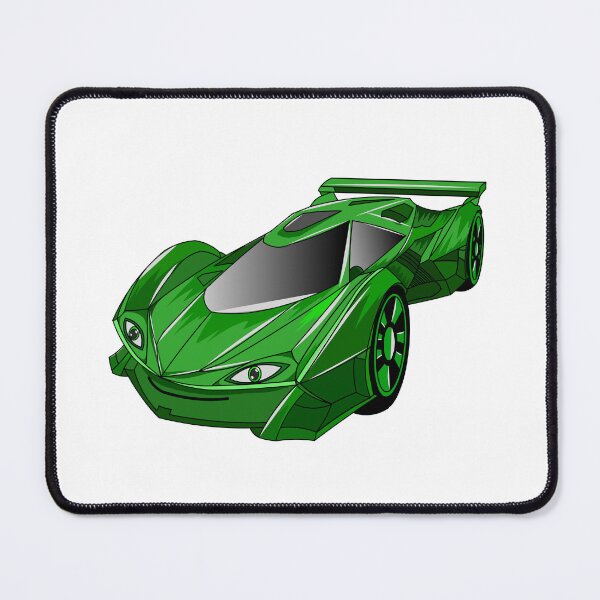 Item preview, Green sports car with airfoil illustration designed and sold by Misscartoon.