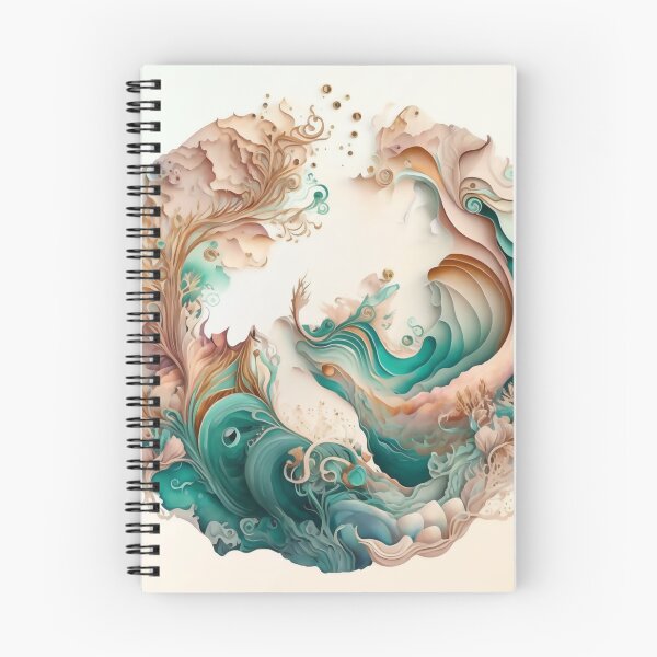 Item preview, Agate Stone Inspired Abstract, Teal and Rose Gold beauty designed and sold by Orianah.