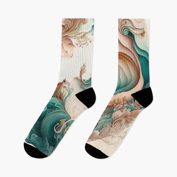 Item preview, Agate Stone Inspired Abstract, Teal and Rose Gold beauty designed and sold by Orianah.