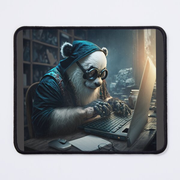 Item preview, Cyberpunk panda hacker working designed and sold by ARTeez⭐️⭐️⭐️⭐️⭐️.