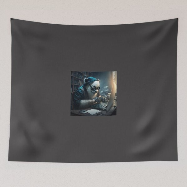 Item preview, Cyberpunk panda hacker working designed and sold by ARTeez⭐️⭐️⭐️⭐️⭐️.