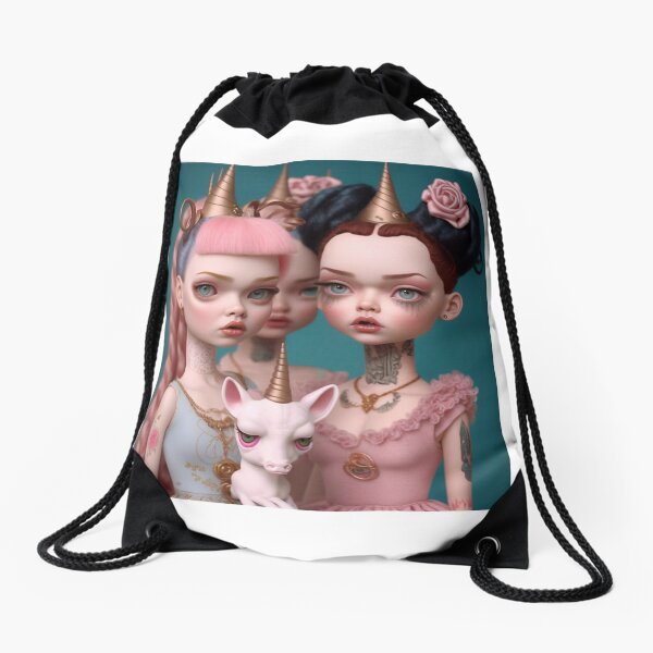 Girls Unicorn Party Drawstring Bag