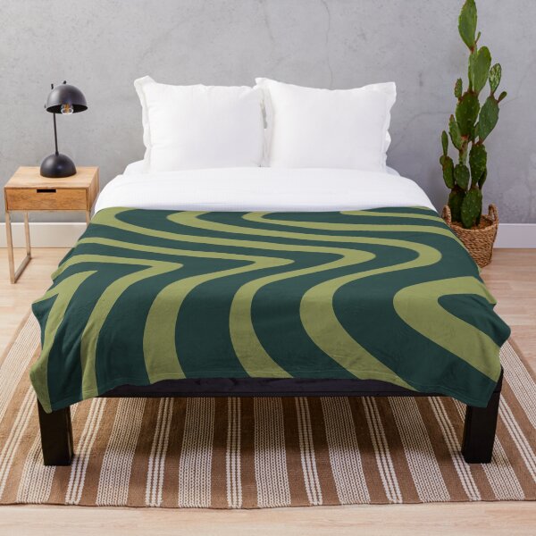Item preview, Retro Waves Abstract - Olive and Forest Green designed and sold by PeachyLitchi.