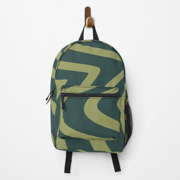 Item preview, Retro Waves Abstract - Olive and Forest Green designed and sold by PeachyLitchi.