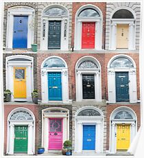 Colourful Dublin doors Poster