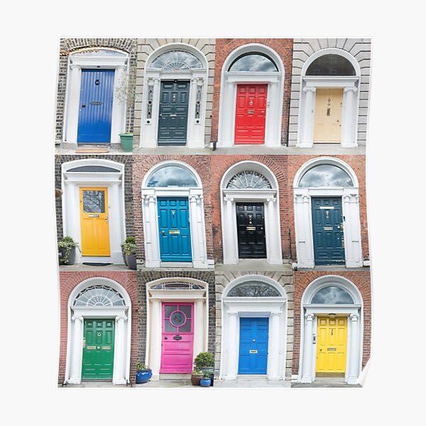 Colourful Dublin doors Poster