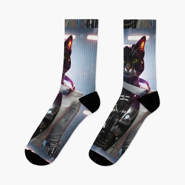 Item preview, Cyberpunk Cat - Modern Digital Art designed and sold by Ai-michiart.