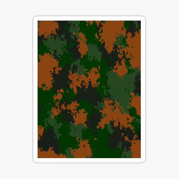 Brown, green, and black camouflage design Sticker
