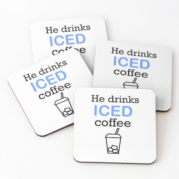 Item preview, He Drinks Iced Coffee designed and sold by Mmk296.