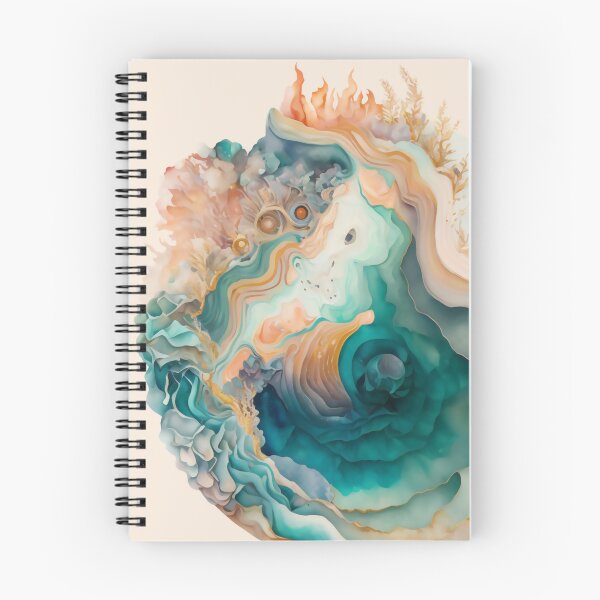 Item preview, Agate Stone Inspired Abstract, Teal and Rose Gold beauty designed and sold by Orianah.