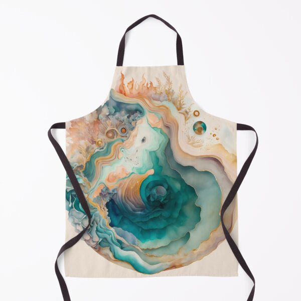 Item preview, Agate Stone Inspired Abstract, Teal and Rose Gold beauty designed and sold by Orianah.