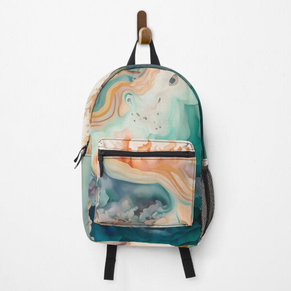 Item preview, Agate Stone Inspired Abstract, Teal and Rose Gold beauty designed and sold by Orianah.
