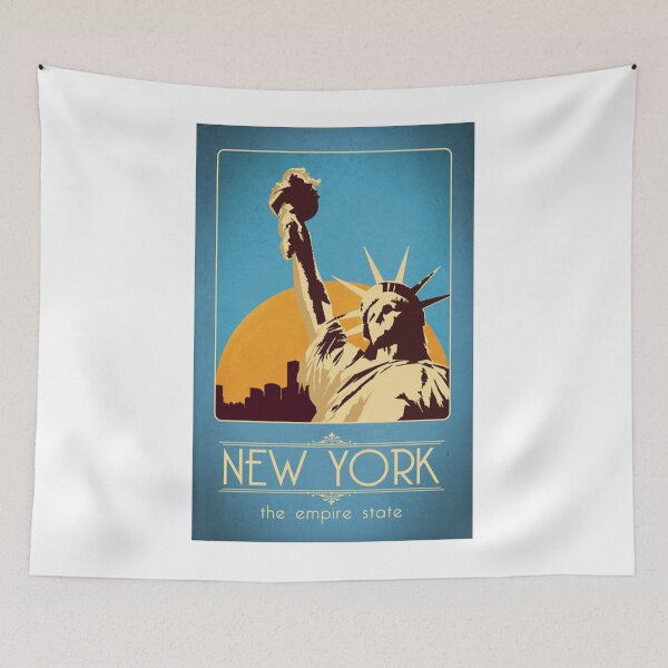 Item preview, New York The Empire State Retro Poster  designed and sold by DigiArtyst.