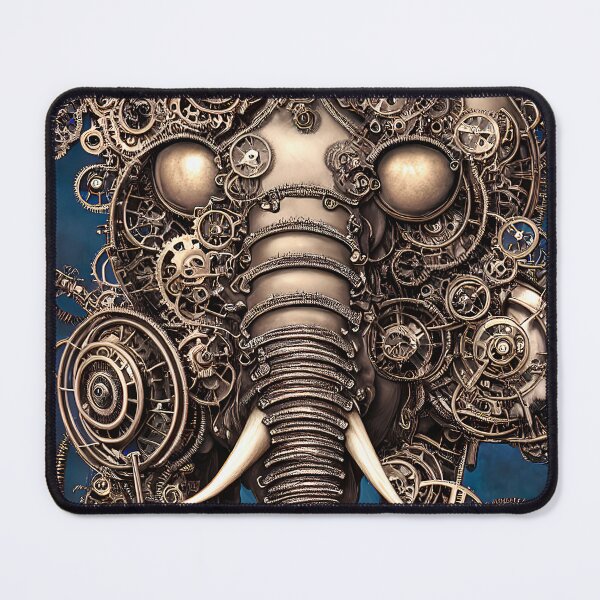 Item preview, Steampunk Elephant on Blue designed and sold by Elisabeth Lucas.