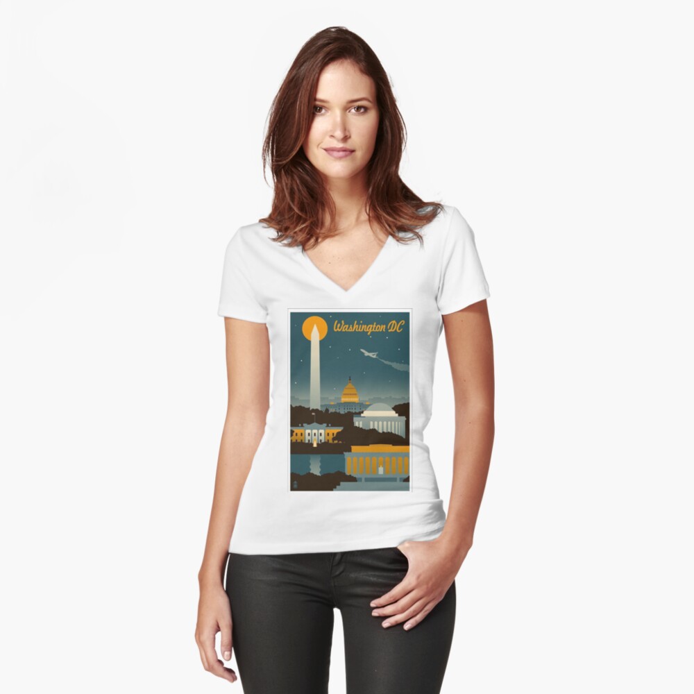 Item preview, Fitted V-Neck T-Shirt designed and sold by DigiArtyst.