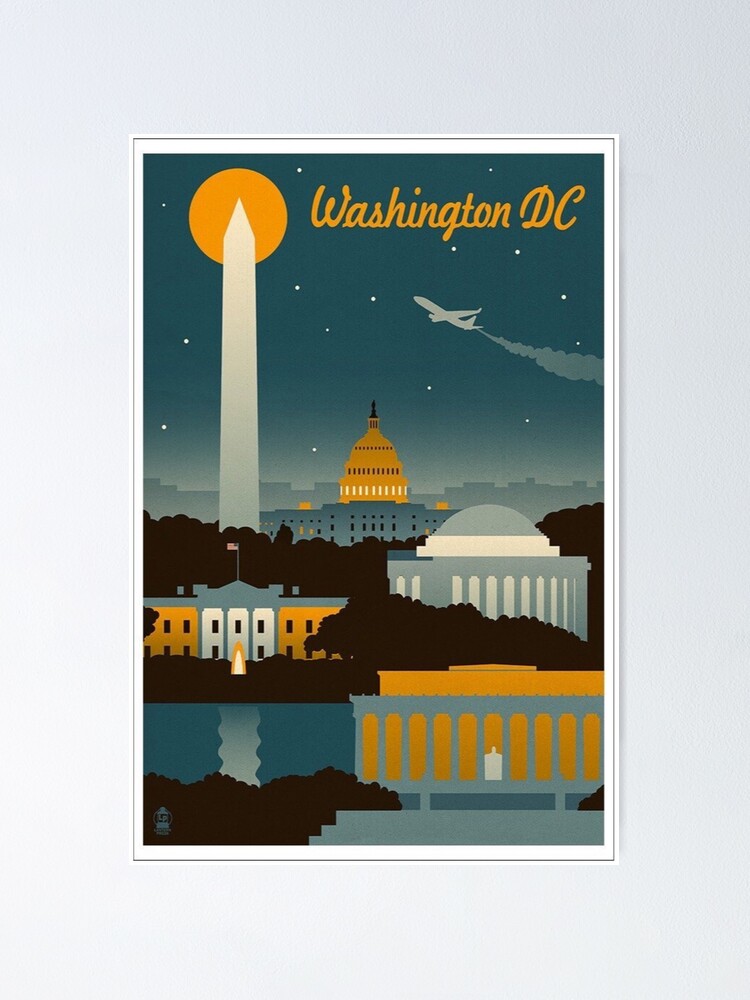 Washington Dc Retro Poster Poster Von Digiartyst Redbubble