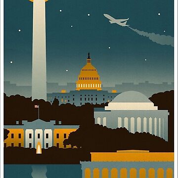 Artwork thumbnail, Washington DC Retro Poster by DigiArtyst