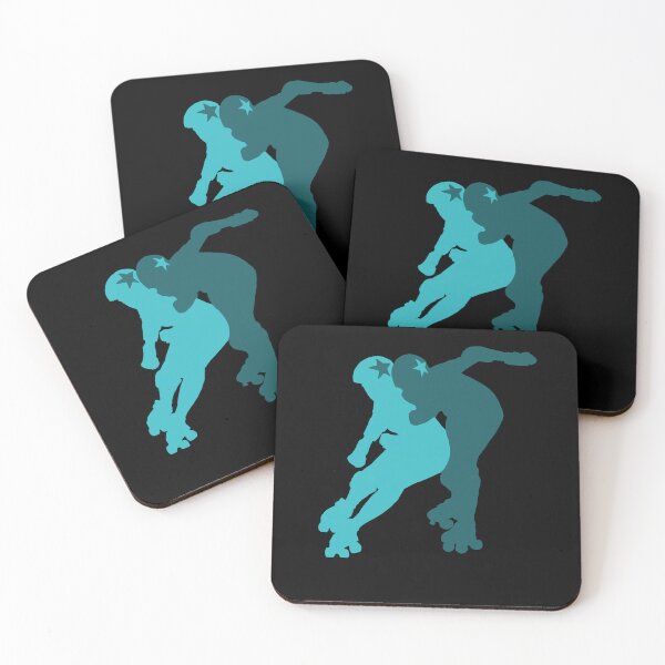 Item preview, Teal Roller Derby Jammers in Action Silhouette  designed and sold by Sci-Art-Cafe.