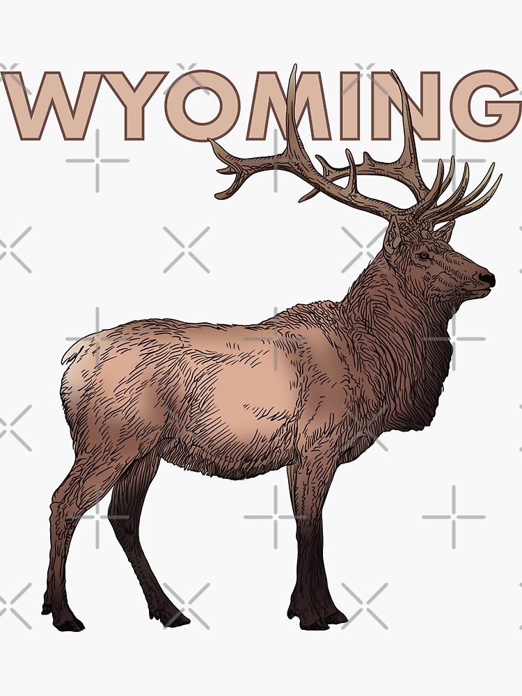 "Wyoming Elk drawing, colored version" Sticker for Sale by DaveDanchuk