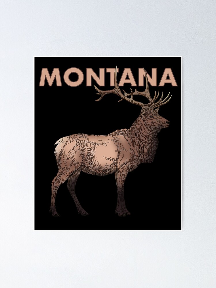 "Montana Elk drawing, colored version" Poster for Sale by DaveDanchuk