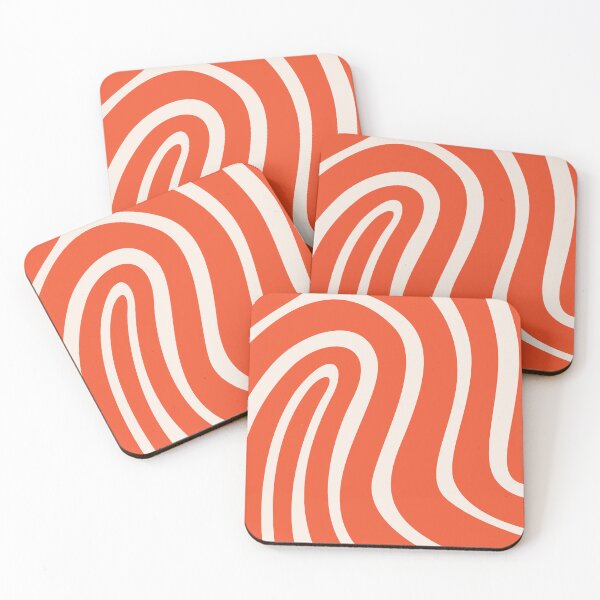 Item preview, Abstract Retro Waves Abstract - Orange & White designed and sold by PeachyLitchi.