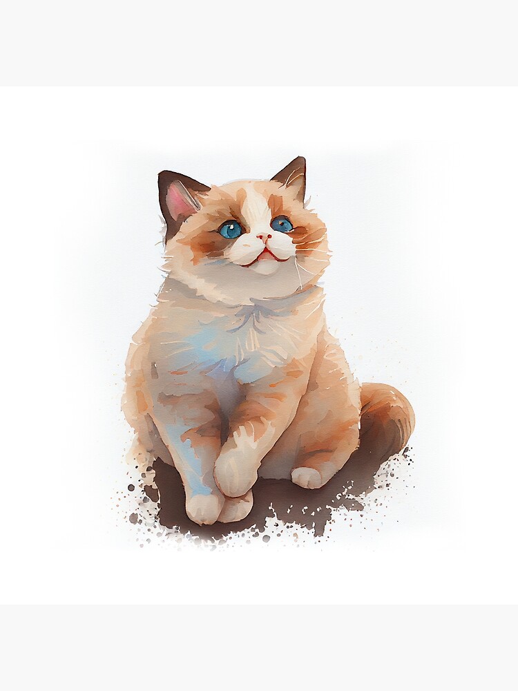 Munchkin Cat Watercolor Painting T-Shirt