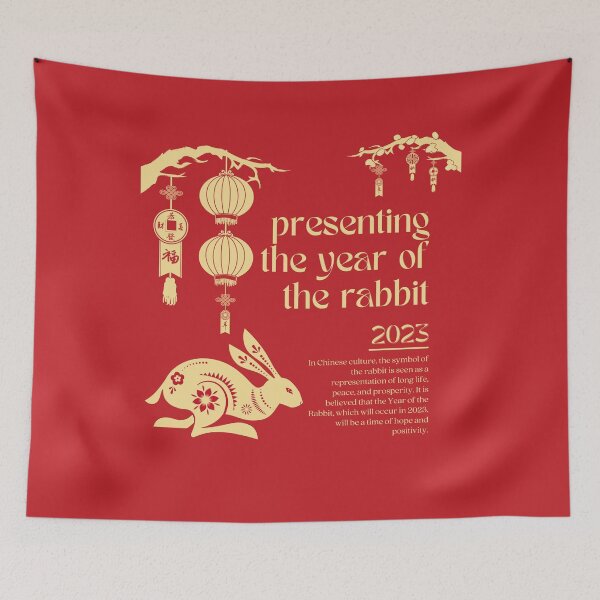 Item preview, Chinese New Year Rabbit Year Of The Rabbit Chinese New Year 2023 Design designed and sold by CandyDroidMerch.