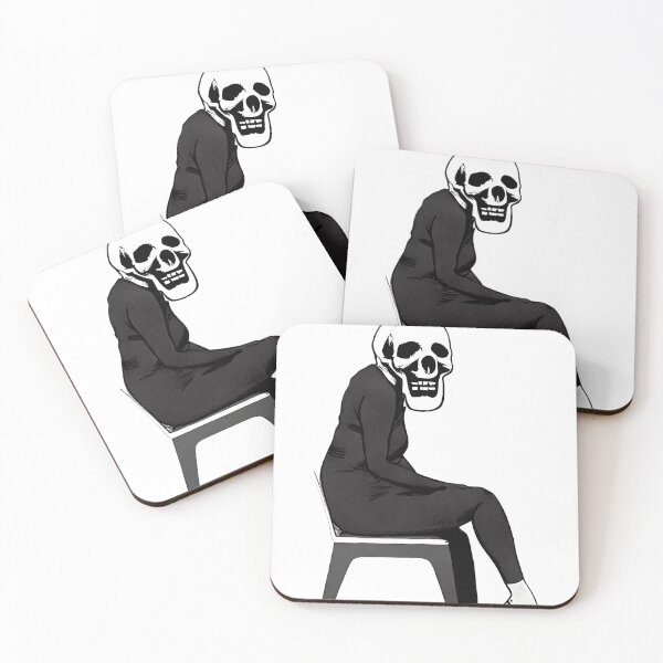 Item preview, woman with skull face sitting alone abyss. skull dream platinum return. blood money designed and sold by Tyler Tilley.