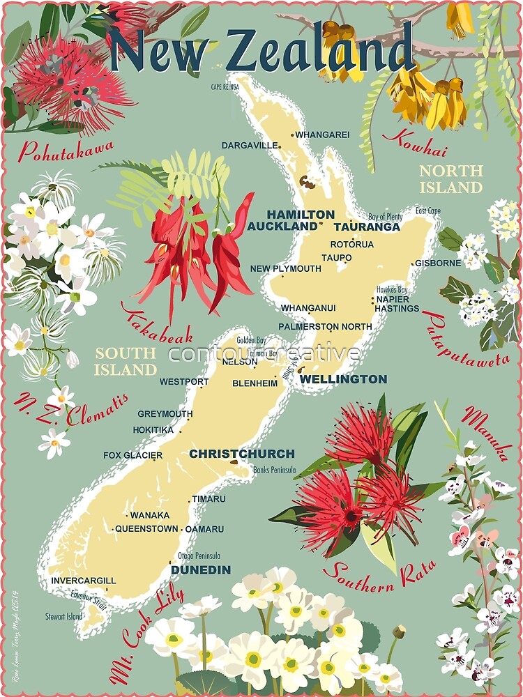Rata & Mt Cook Lily Large Cotton Pouch Rata & Mt Cook Lily Large Cotton Pouch