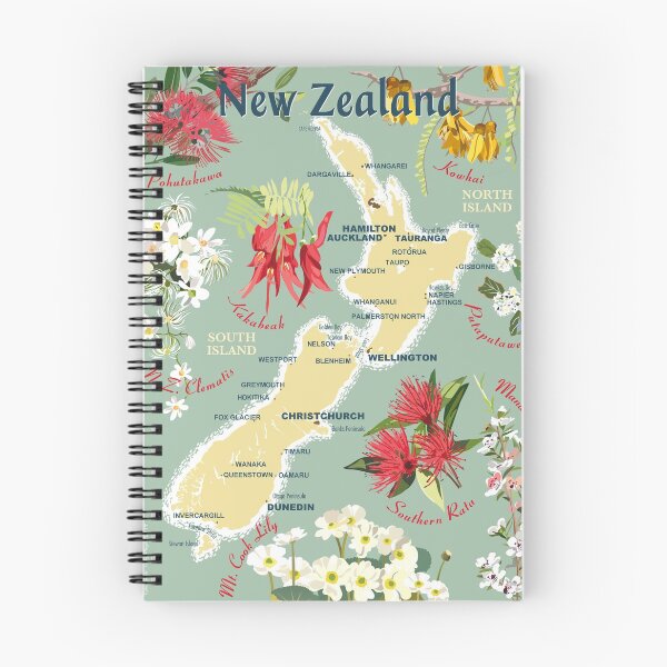 Item preview, New Zealand Floral Map designed and sold by contourcreative.