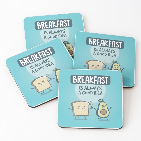 Item preview, Cute Avocado and Toast with breakfast is always a good idea quote designed and sold by MrBoneDesign.